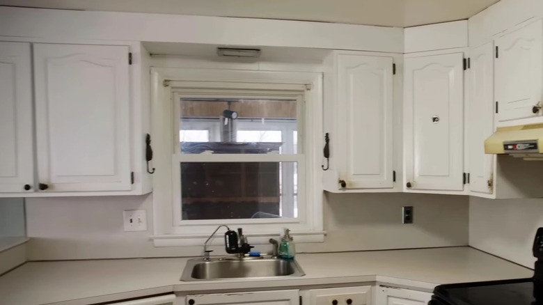 white dated kitchen