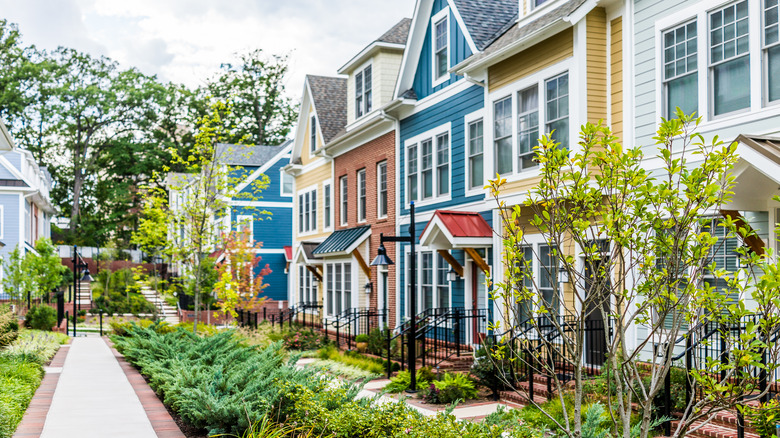 colored townhouses