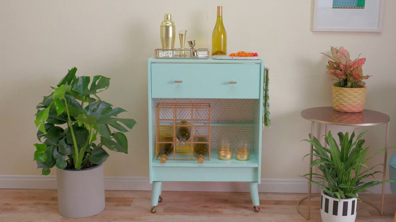 Bar cart from small dresser