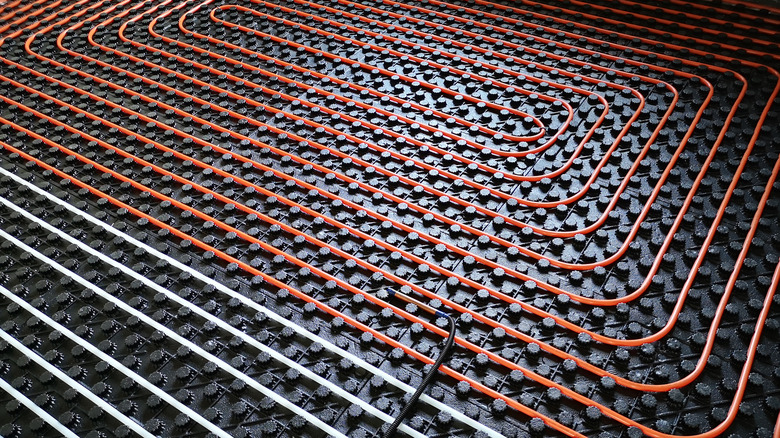 Radiant heating pipes