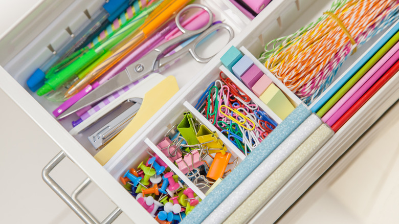 Drawer organized by color