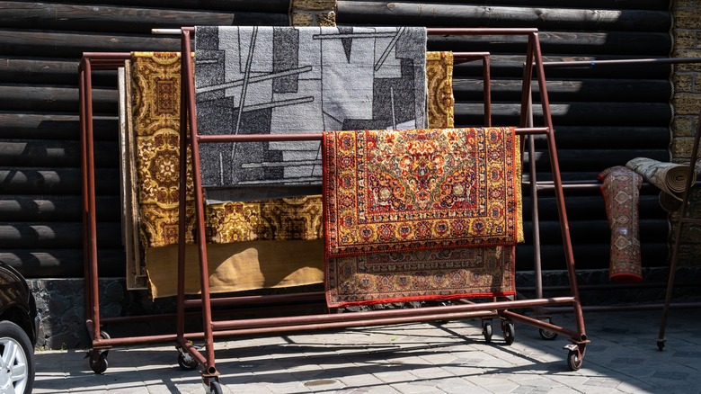 Rugs hanging to dry