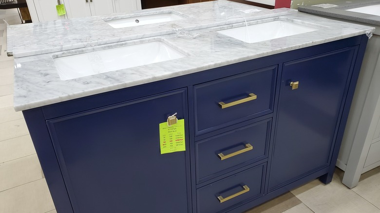 prefab bathroom vanity in store