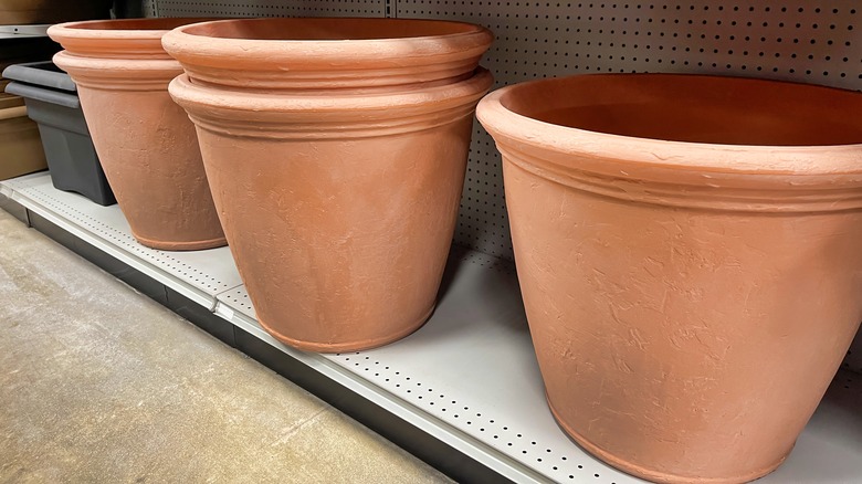resin pots on store shelves