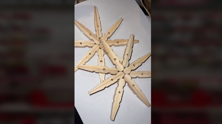 clothespin snowflakes