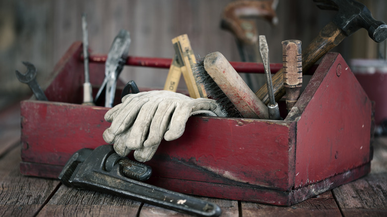 close up of tool chest