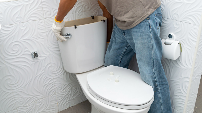 Replacing a toilet cistern