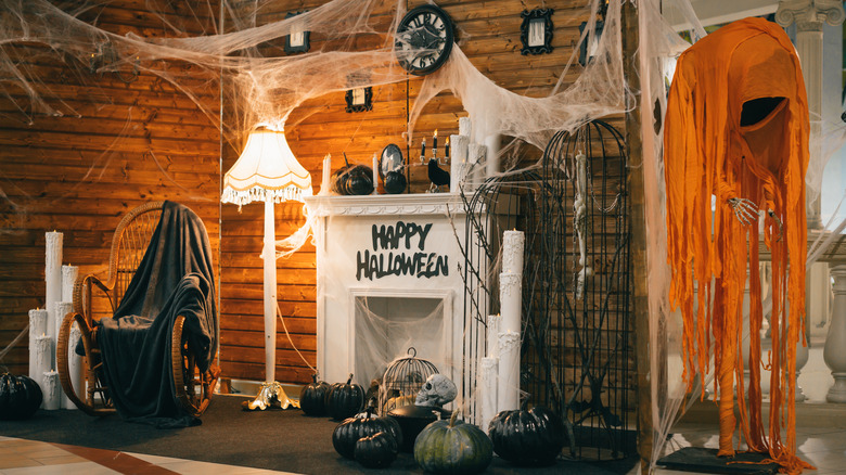 scary halloween living room