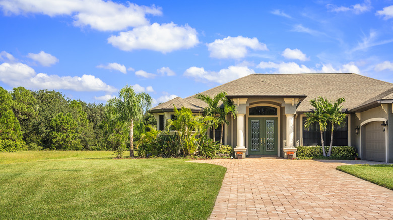 Grass paver driveway