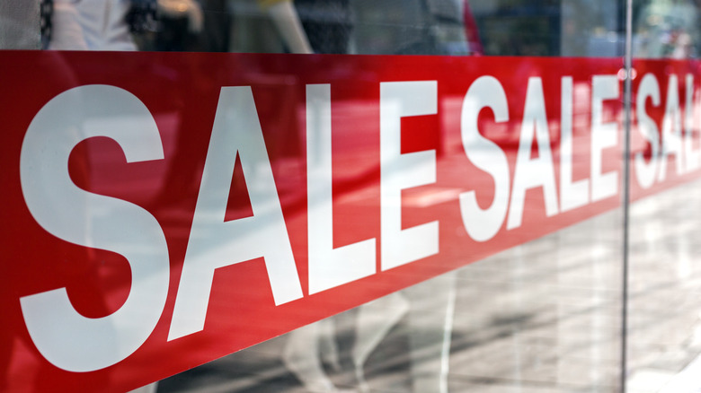 sale sign in window