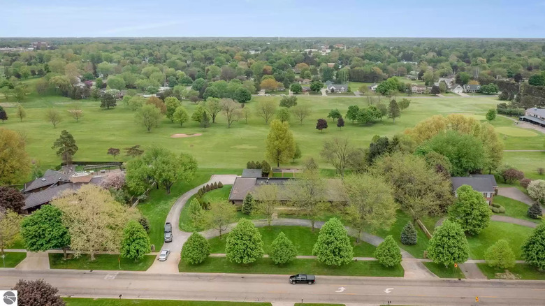 Overhead view of Michigan mansion