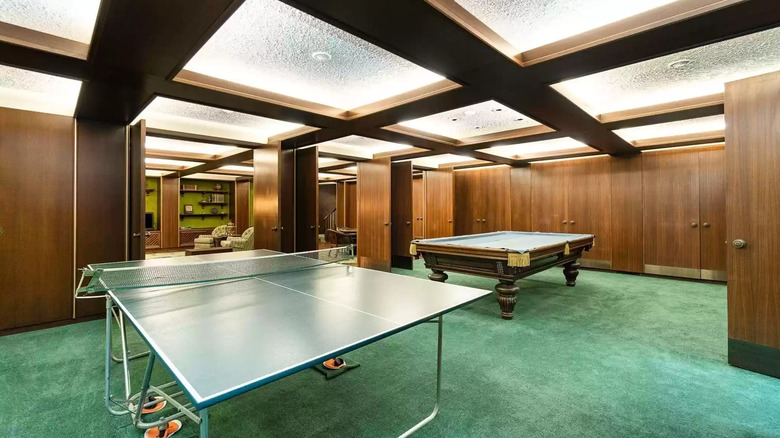 Game room in Michigan mansion