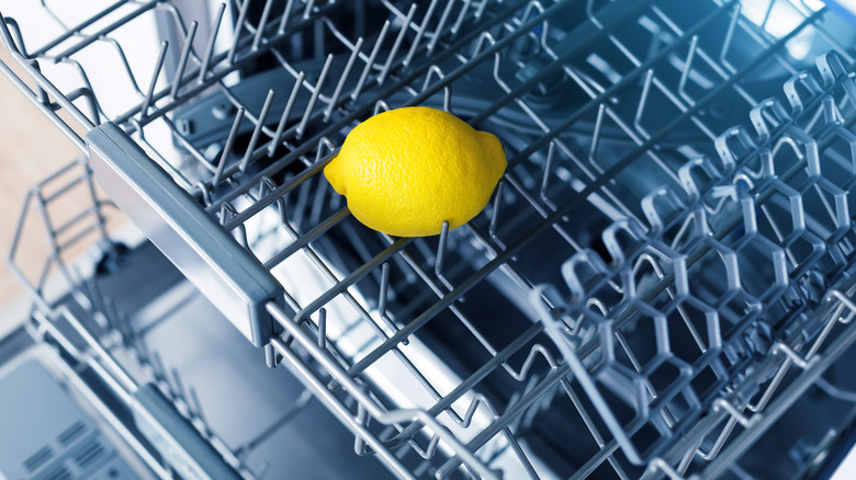 Lemon in dishwasher