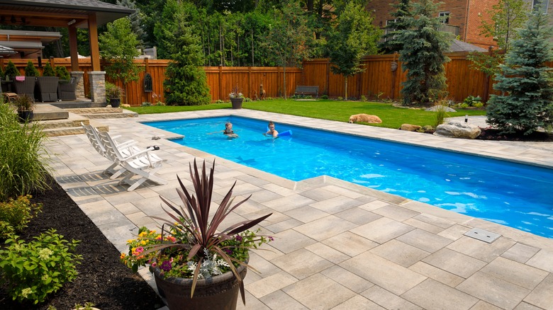 Backyard in-ground pool 