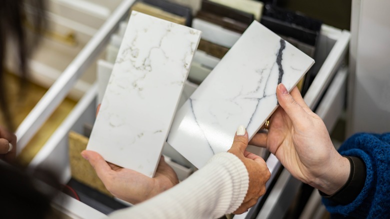 two countertop samples