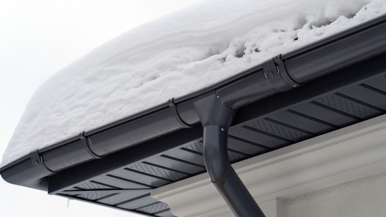 Gutters with snow on them