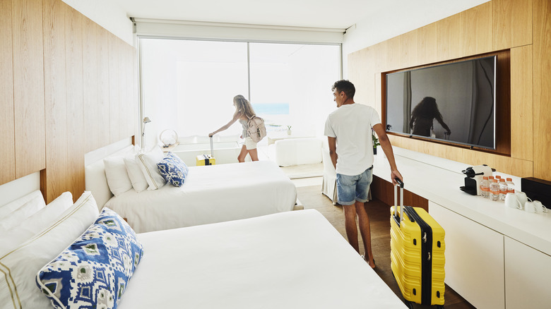 Couple in a hotel room