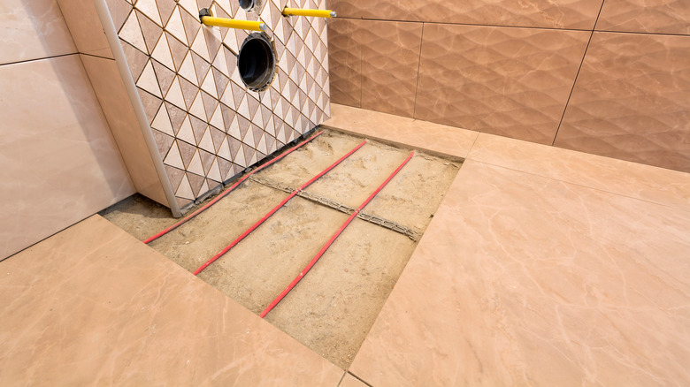 heated shower floor installation