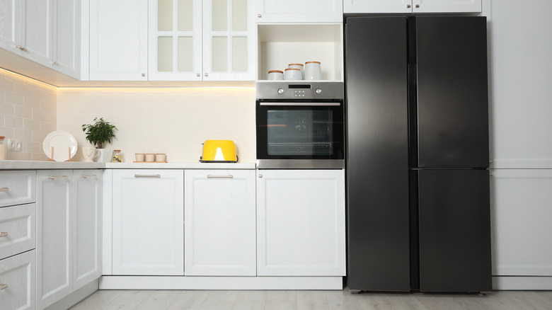 Black side-by-side refrigerator