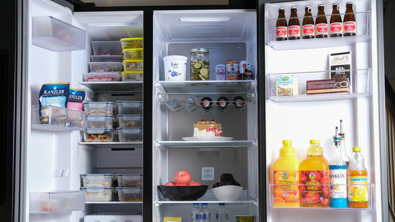 Open side-by-side refrigerator