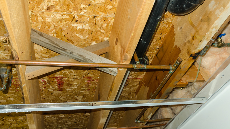 Wet basement ceiling