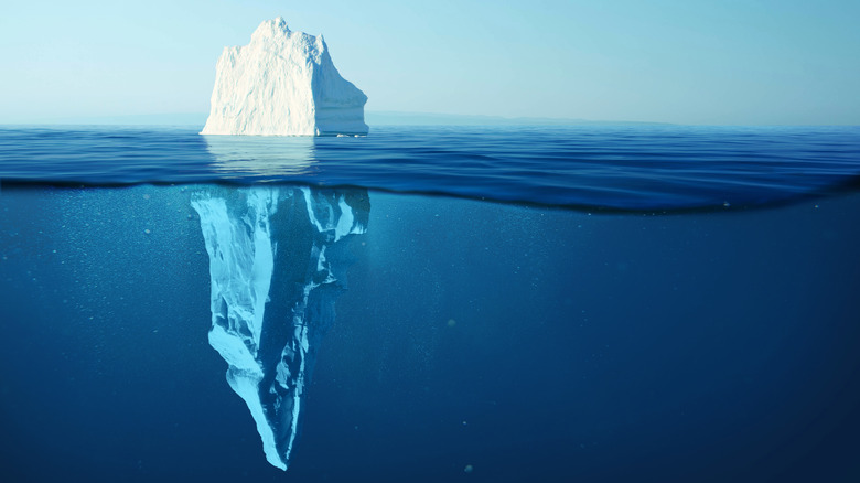 an iceberg in water