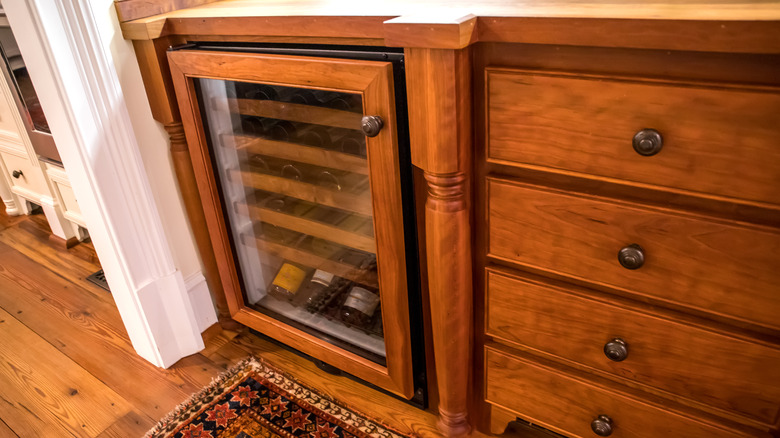 butler's pantry with wine cooler