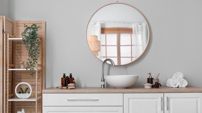 organized bathroom counter