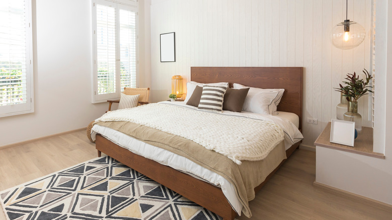 neutral bedroom with bed