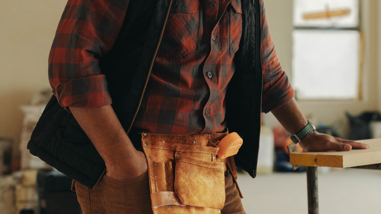 Person wearing a tool belt