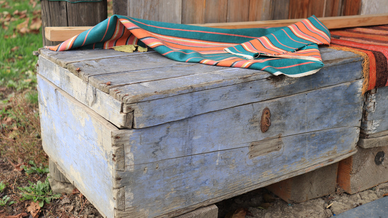 outdoor wood storage box