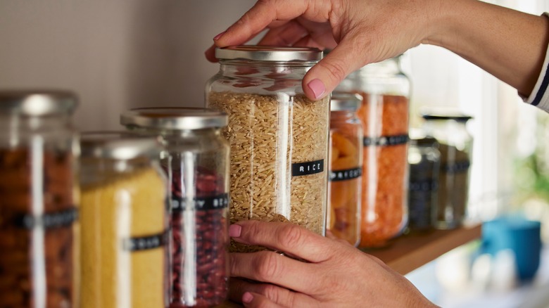 clear bins for pantry storage