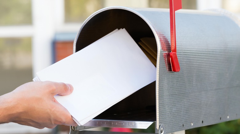 grabbing mail from mailbox