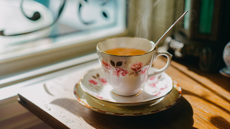 china tea cup in use