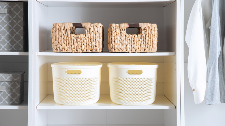 baskets in closet