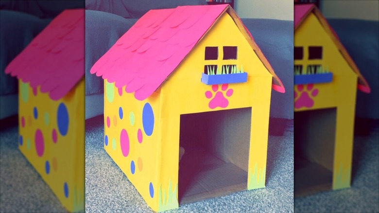 colorful cardboard pet house