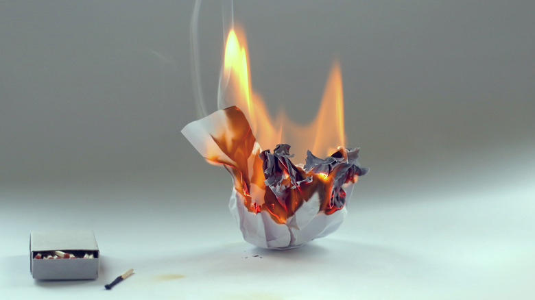 paper on fire