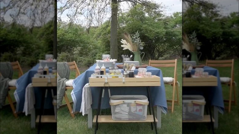 plant stand mobile dining station