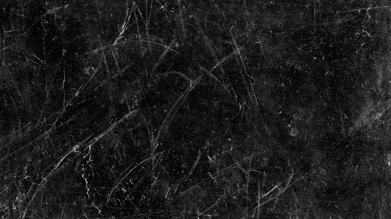 a scratched countertop