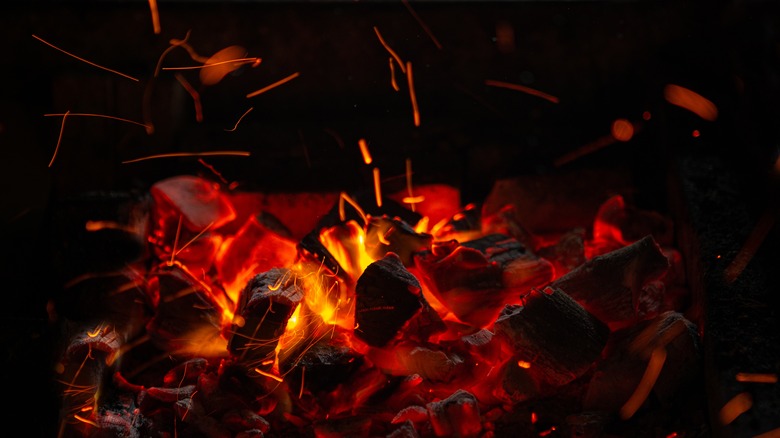 coals in a fire