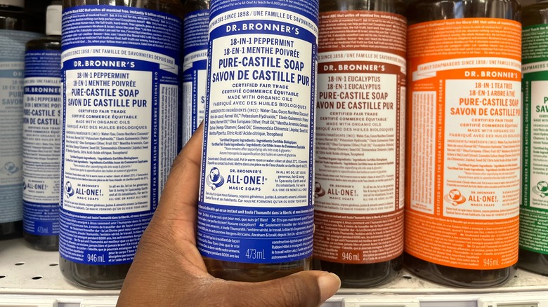 Person holding castile soap