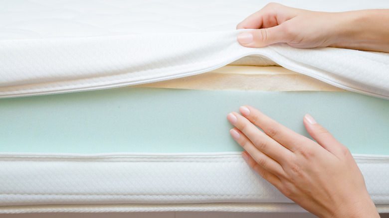 Layers of memory foam mattress