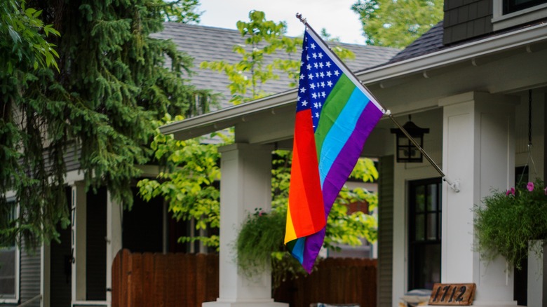Rainbow flag on house