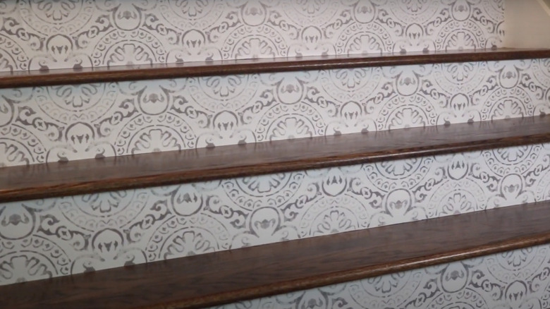 patterned vinyl stickers on risers