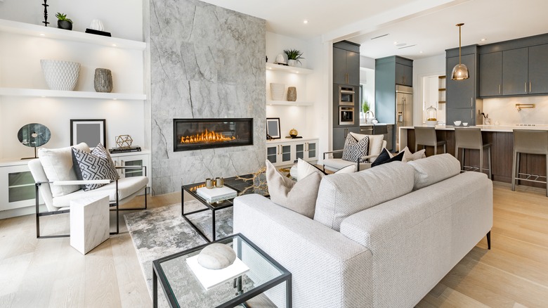 Modern white living room