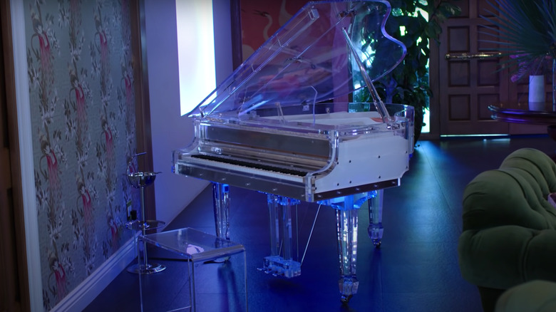 celebrity's transparent grand piano