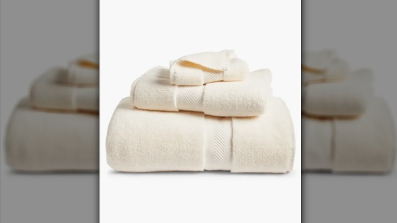 Folded white towel