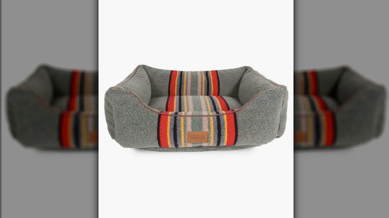 Gray dog bed