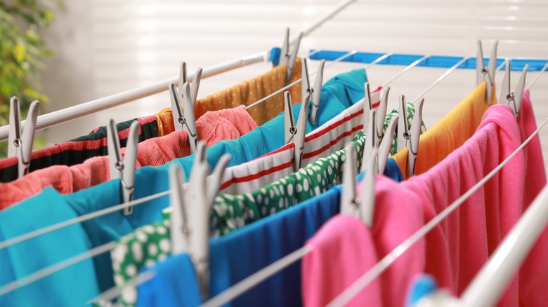 Clothes hang drying 