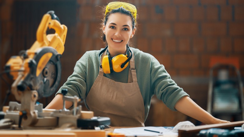 woman working with wood